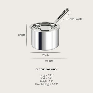 All-Clad D3 3-Ply Stainless Steel Sauce Pan with Lid 2 Quart - 1 of 4