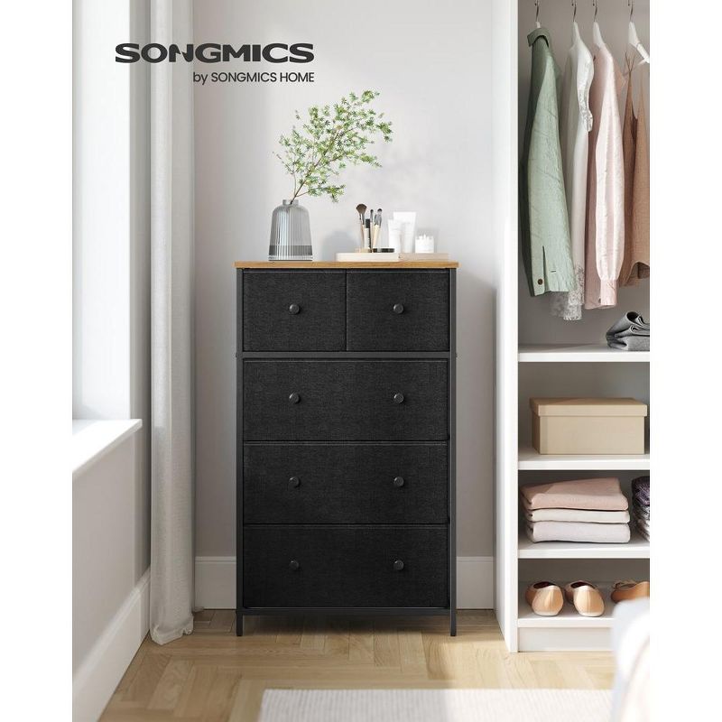 SONGMICS 5 Fabric Drawers Dresser Storage Tower with Unit for-Living-Room Hallway-Nursery, 2 of 10