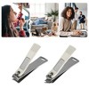 Unique Bargains Stainless Steel Nail Cutter Set for Men and Women Gray 2 Pcs - 2 of 4