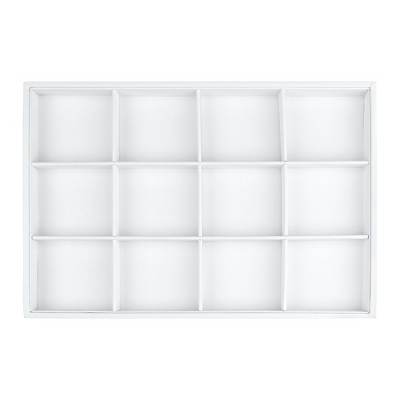 Unique Bargains PU Leather White Jewelry Trays with Removable Dividers
