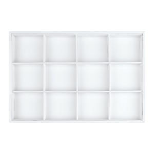 Unique Bargains PU Leather White Jewelry Trays with Removable Dividers - 1 of 4