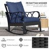 2 Piece Outdoor Wicker Rocking Chairs Rattan Porch Rockers with Cushions, Aluminum Frame for Garden, Patio - 4 of 4