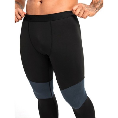 Men's patchwork tights Mesh Yoga Pants Workout Leggings for Men