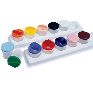 Jack Richeson Neatness Plastic Paint Cup Set with (2) Trays, 8 oz, Assorted Color, Set of 12 - 1 of 1