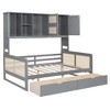 TIRAMISUBEST Twin/Full Size Daybed With 2 Storage Drawers and All-in-One Cabinet, Wooden Daybed Frame Sofa Bed with Storage Shelves and Slats Support - 3 of 4
