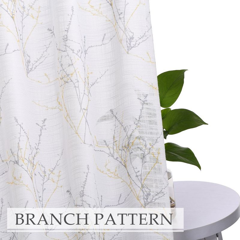 Whizmax Tier Curtains for Kitchen Window Nature Design Tree Branch, 3 of 6