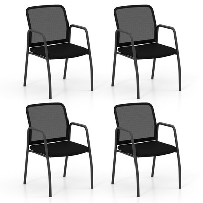 Tangkula Meeting Room Chair Set of 4 Waiting Room Chairs w/ Ergonomic Backrest & Armrests