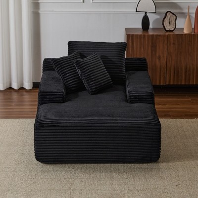 Whisen 2-Piece L-Shaped Sectional Compression Sofa with Soft Corduroy Fabric, No Assembly Required