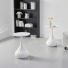 Lirago White Metal Side Table-Compact Sofa Table with Powder-Coated Tray Lightweight Nightstand for Living Room and Office 15.75"Wx15.75"Lx20.08"H - 2 of 4