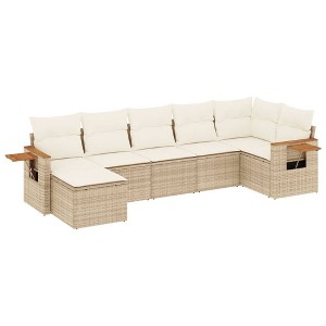 vidaXL Garden Sofa Set Beige, Cream - 1 of 4