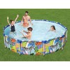 Bestway Steel Pro 10 Foot x 26 Inch Above Ground Round Backyard Swimming Pool with 1,073 Gallon Water Capacity and Colorful Animal Graphics - image 4 of 4