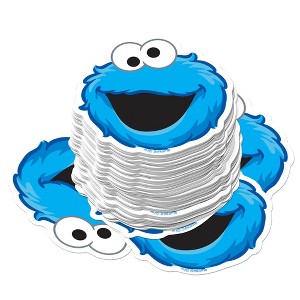 Sesame Street Cookie Monster Face 100ct Vinyl Large Deluxe Stickers Variety Pack - 1 of 4