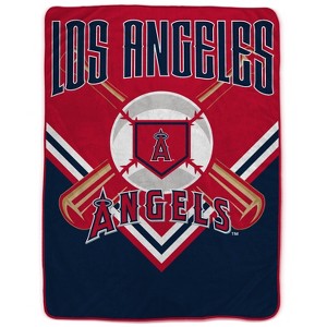 MLB Los Angeles Angels On Deck Ultra Cozy Blanket: Plush Sports Team Logo Throw - 1 of 3