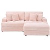 CENGHU 82 Inches Corduroy Sofa, Sectional Sofa, Storage Feet +4 Throw Pillows, L Shaped Sofa Couches for Living Room, Office - 3 of 4
