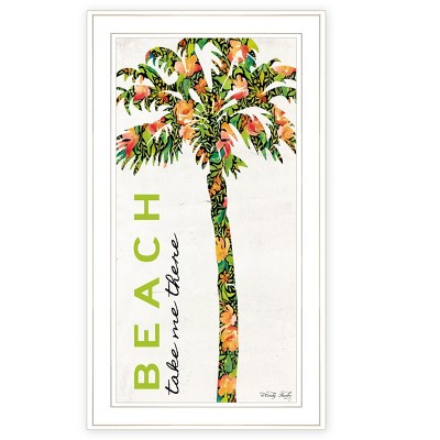 HomeRoots Beach Take Me There White Framed Print Wall Art