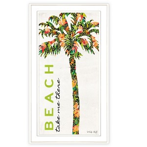 HomeRoots Beach Take Me There White Framed Print Wall Art - 1 of 4