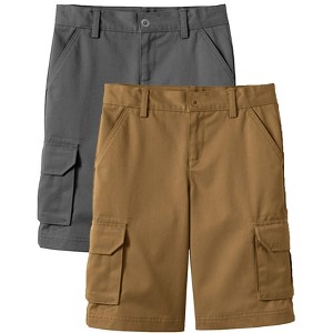 Galaxy Approved  Boy's Stretch Cotton Cargo Shorts-2 Pack - 1 of 4