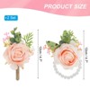 Unique Bargains Rose Wrist Corsage and Boutonnieres Fabric Adjustable Artificial Flowers 4 Pcs - 2 of 4