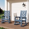 4 Pack Rocking Chair , Patio Rocking Chair Porch Rocker with Wood Texture & 380 LBS Support - 2 of 4