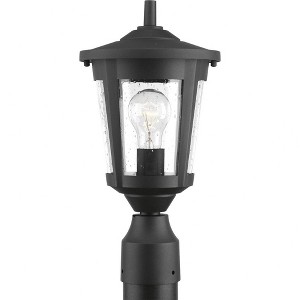 Progress Lighting, East Haven, 1-Light Outdoor Wall Lantern, Black, Seeded Glass Shade - 1 of 2