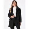 Allegra K Women's Peter Pan Collar Long Sleeve Double Breasted Classic Winter Outwear - 3 of 4