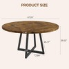 47Inch Round Dining Table for 4-6 People, Gray Dinner Room Table with Metal Pedestal Base, Space Saving - 2 of 4
