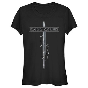 Juniors Womens Star Wars The Mandalorian Darksaber Katakana T-Shirt - 1 of 4