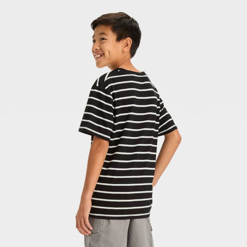 Boys' Short Sleeve Graphic T-Shirt with Horizontal Striped - art class™ Black, 4 of 5