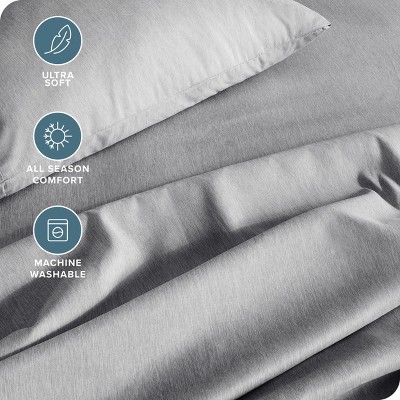 Heather Charcoal Queen Microfiber Deep Pocket Sheet Set