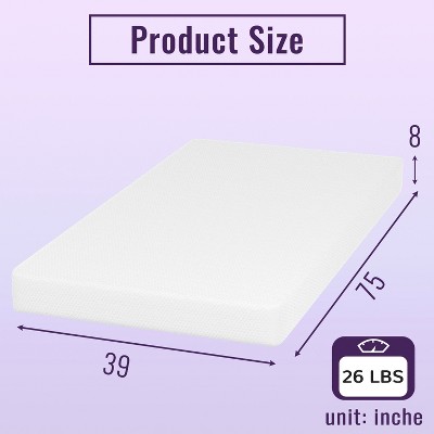 Twin White Gel Memory Foam Adjustable Bed Mattress