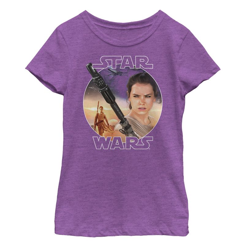 Girl's Star Wars The Force Awakens Rey Jakku T-Shirt, 1 of 4