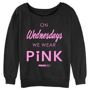 Junior's Mean Girls On Wednesdays We Wear Pink Official Logo Sweatshirt - 1 of 4