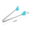 Unique Bargains Stainless Steel Silicone Tips Heart Shape Food Tongs - 2 of 4