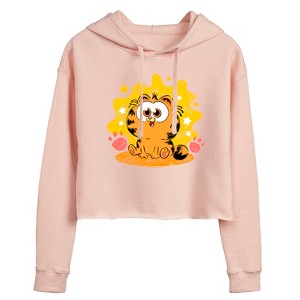 Women's - Garfield - Baby Garfield Paws And Stars Cropped Graphic Hoodie - 1 of 3