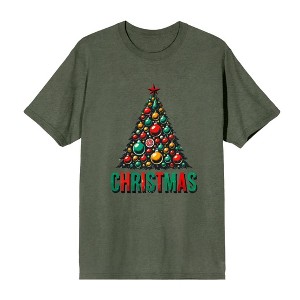 Christmas Tree Adult Crew Neck Short Sleeve Tee - 1 of 3
