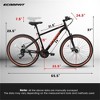 YONWAY 24 Inch Mountain Bike for Teenagers, High Carbon Steel Frame, Disc Brakes, Durable Design for School Commuting - 3 of 4