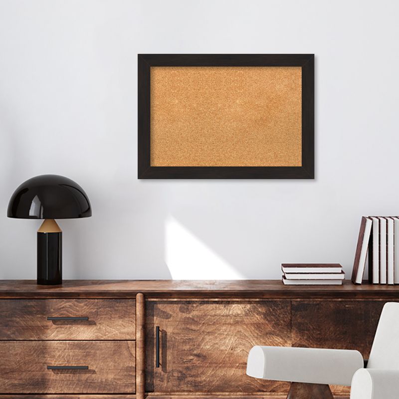 Amanti Art Furniture Espresso Narrow Framed Corkboard, Natural Cork, 5 of 6