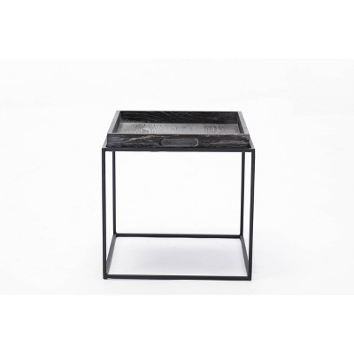 Burnham Home Highlands Side Table Dark Gray - Boraam: Oak Wood, Removable Tray Top, No Assembly Required
