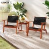 VINGLI Outdoor Armchair, All-Weather Wooden Patio Chair with Waterproof PE Woven Fabric for Lawn and Poolside - 2 of 4