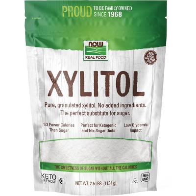 NOW Foods Xylitol - Natural Sweetner, Low Glycemic Sugar Substitute, 2.5 lbs package.