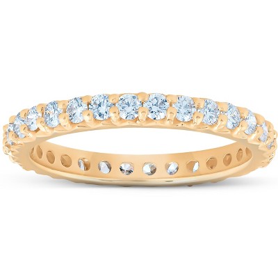 Pompeii3 1 Ct Diamond Wedding Eternity Ring Lab Created 14k Yellow Gold