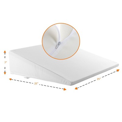 White Memory Foam Bed Wedge Pillow with Washable Cover