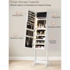 63.5" H Full Length Mirror with Jewelry Storage, LED Mirror Jewelry Cabinet Standing Jewelry Armoire White - 3 of 4