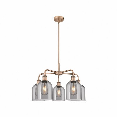 Bella - 5 Light Stem Hung Chandelier In Industrial Style-15 Inches Tall and 23.5 Inches Wide