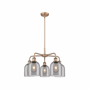 Bella - 5 Light Stem Hung Chandelier In Industrial Style-15 Inches Tall and 23.5 Inches Wide - 1 of 1