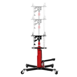 Transmission Jack with Foot Pedal, 1100LBS Hydraulic Telescopic Transmission Jack with Swivel Wheels, Lifting Range 34"-68", Ideal for Garage - 1 of 4