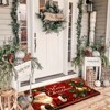 Lomsoe 1pc Rectangular Christmas Door Mat With Santa Claus Golden Lettering Red Golden Plush Indoor Entry Mat, Christmas Gift. - 2 of 4