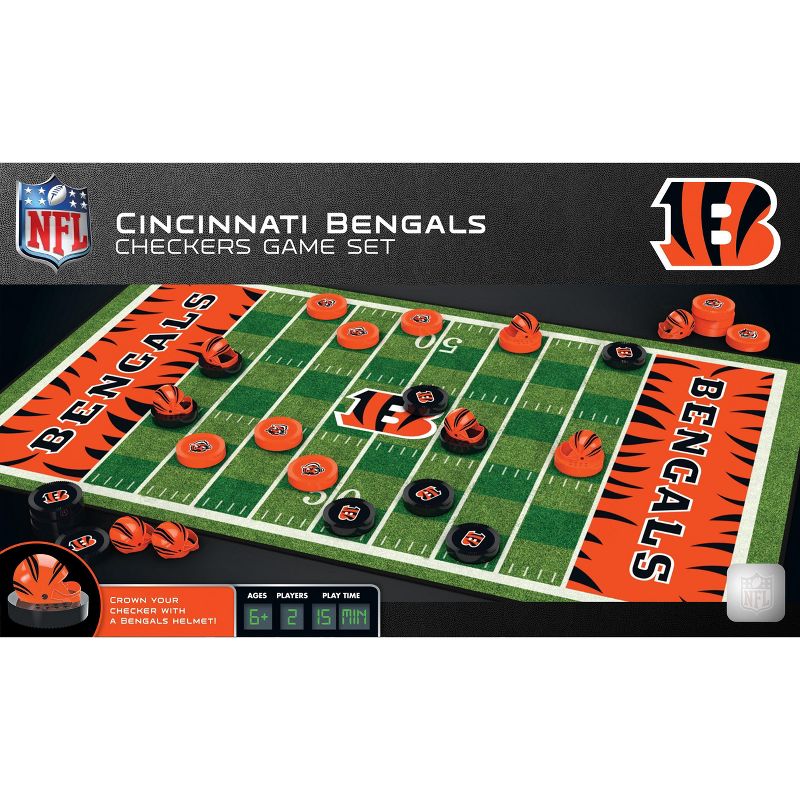 MasterPieces Officially licensed NFL Cincinnati Bengals Checkers Board Game for Families and Kids ages 6 and Up, 1 of 6