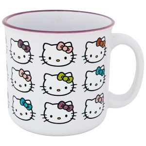 Adult Hello Kitty Rainbow Bows 20oz Ceramic Camper Mug - 1 of 2