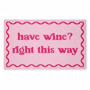 Stupell Industries Work & Wine Pink Printed Outdoor Door Floor Mat, design by Lil' Rue - 1 of 4